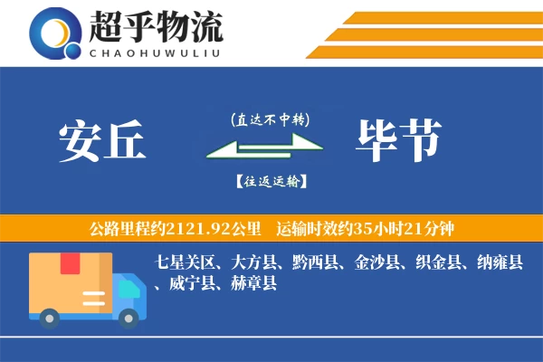 安丘到毕节物流专线