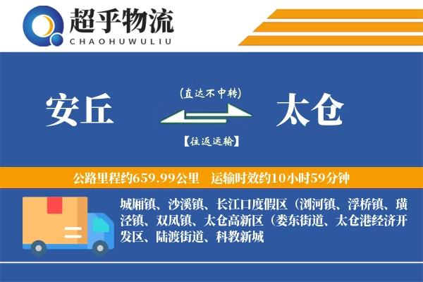 安丘到太仓物流专线