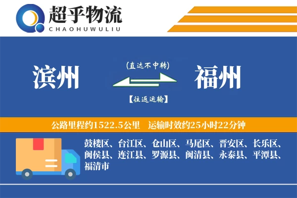 滨州到福州物流专线