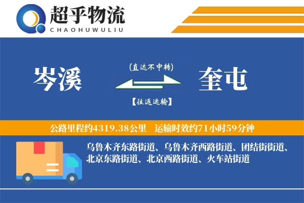 岑溪到奎屯物流专线