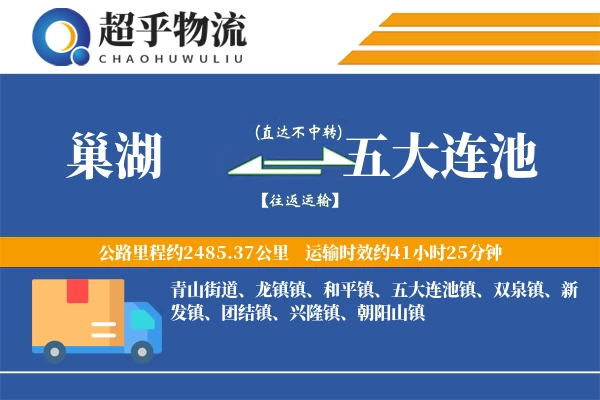 巢湖到五大连池物流专线