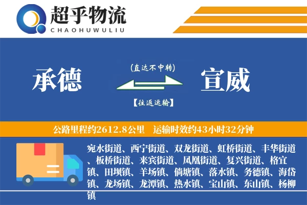 承德到宣威物流专线