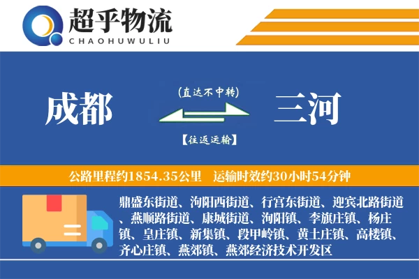 成都到三河物流专线