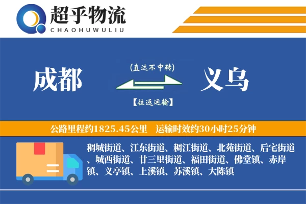 成都到义乌物流专线