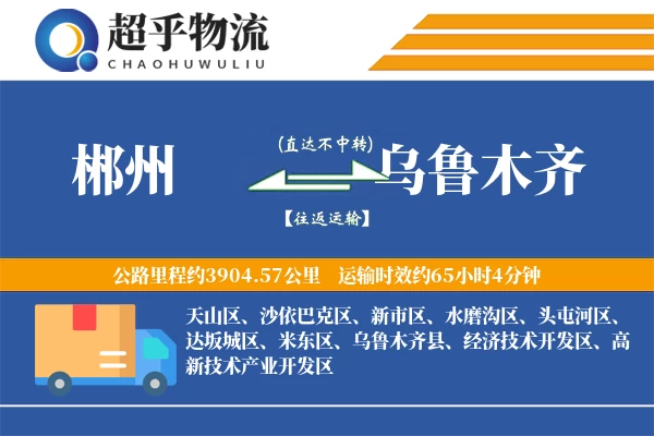 郴州到乌鲁木齐物流专线