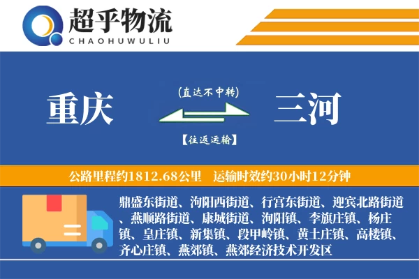 重庆到三河物流专线