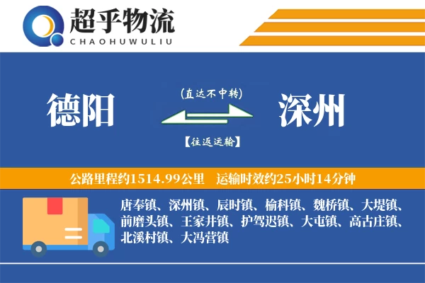 德阳到深州物流专线