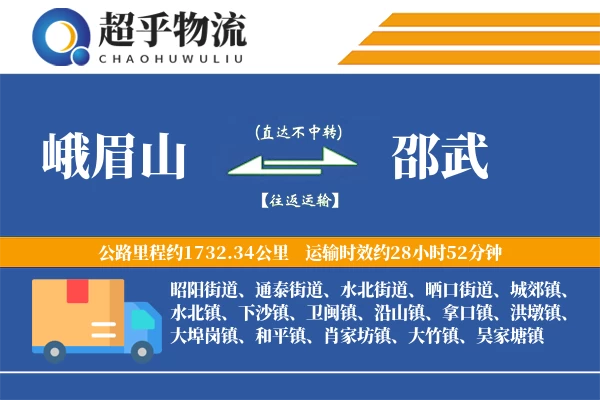 峨眉山到邵武物流专线