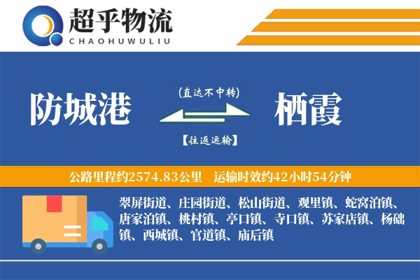 防城港到栖霞物流专线