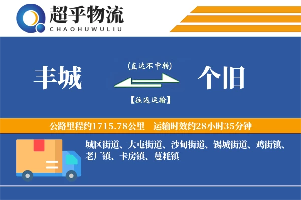 丰城到个旧物流专线