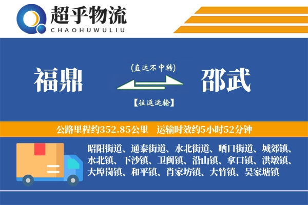 福鼎到邵武物流专线