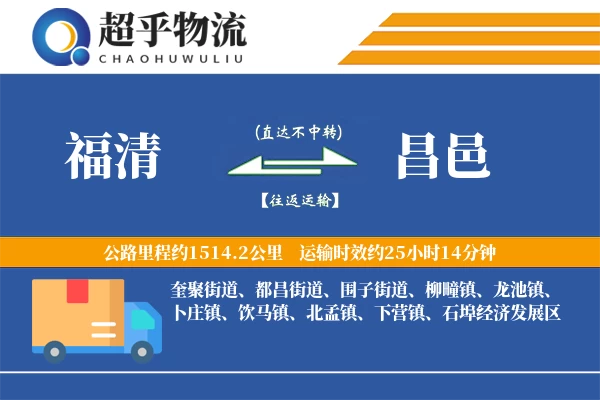 福清到昌邑物流专线
