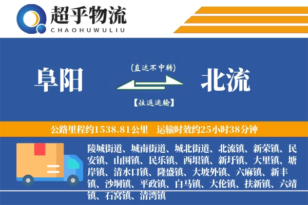 阜阳到北流物流专线