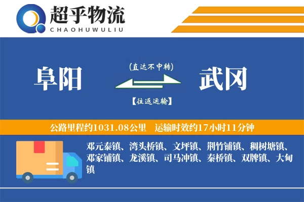 阜阳到武冈物流专线