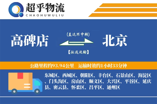 高碑店到北京物流专线