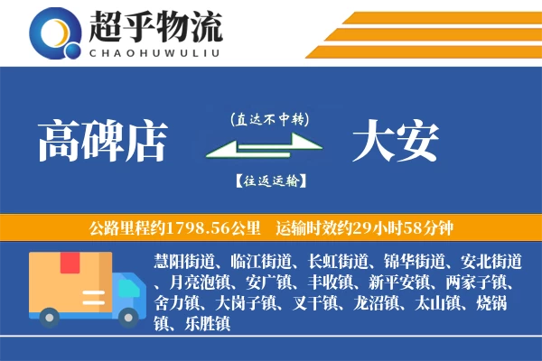高碑店到大安物流专线