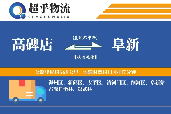 高碑店到阜新物流专线