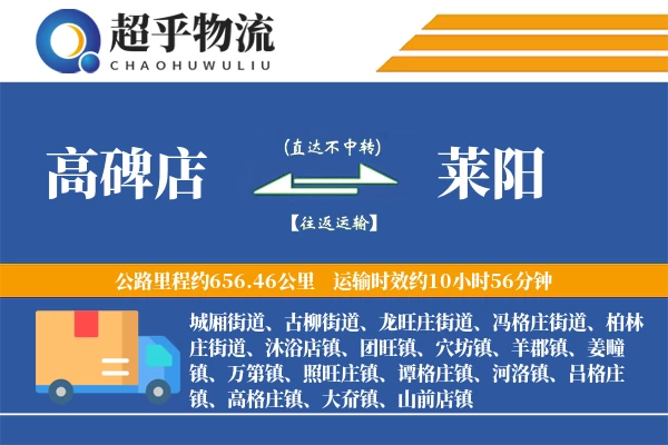 高碑店到莱阳物流专线