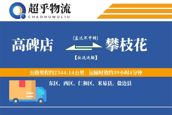 高碑店到攀枝花物流专线