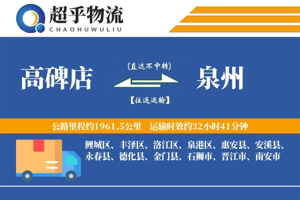 高碑店到泉州物流专线