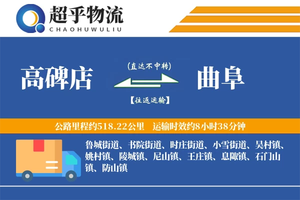 高碑店到曲阜物流专线