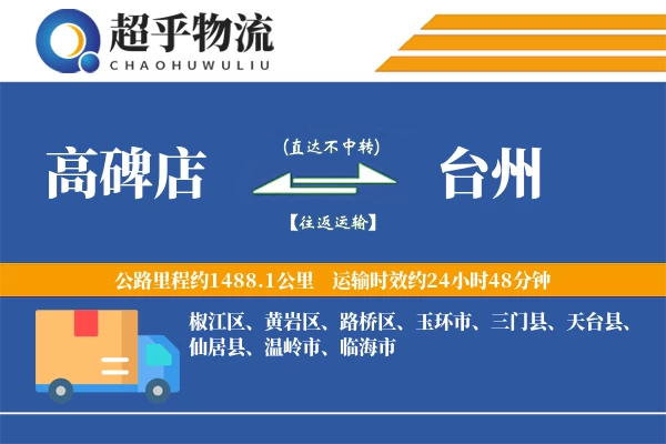 高碑店到台州物流专线