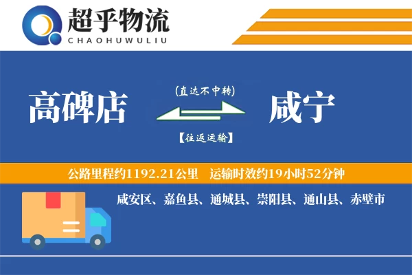 高碑店到咸宁物流专线