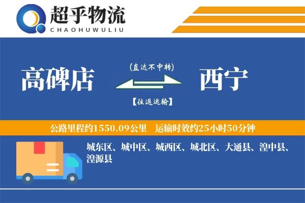 高碑店到西宁物流专线