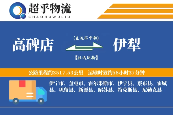 高碑店到伊犁物流专线