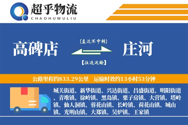 高碑店到庄河物流专线