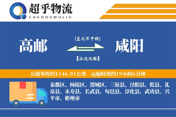 高邮到咸阳物流专线