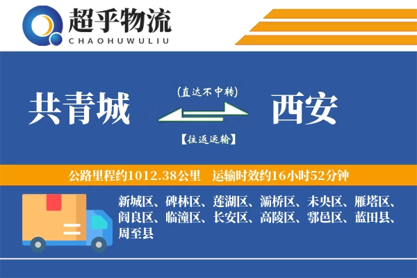 共青城到西安物流专线