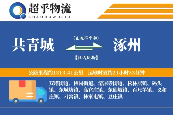 共青城到涿州物流专线