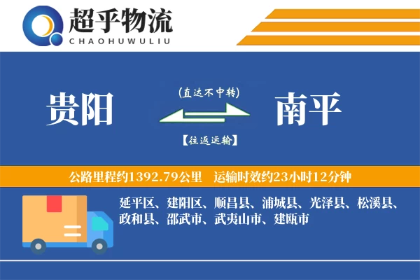 贵阳到南平物流专线