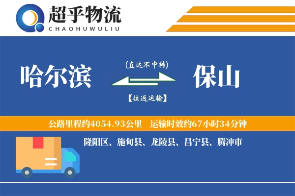 哈尔滨到龙陵县物流公司