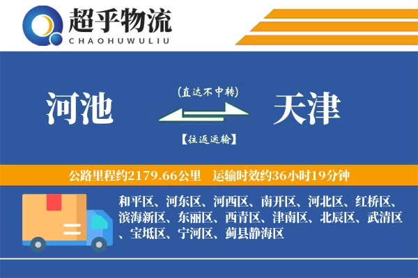 河池到天津物流专线