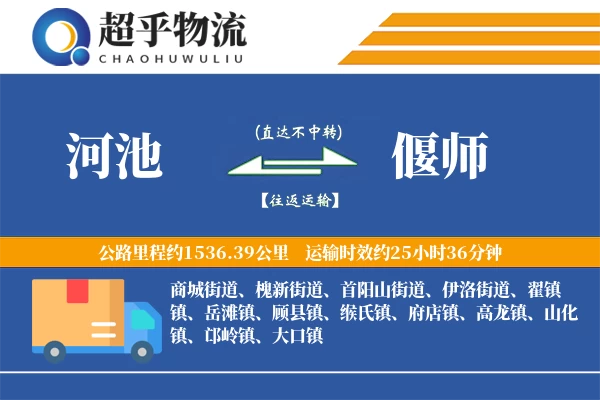 河池到偃师物流专线