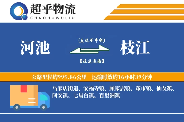 河池到枝江物流专线