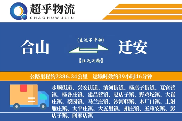 合山到迁安物流专线