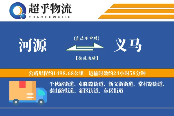 河源到义马物流专线