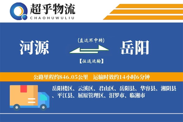 河源到岳阳物流专线