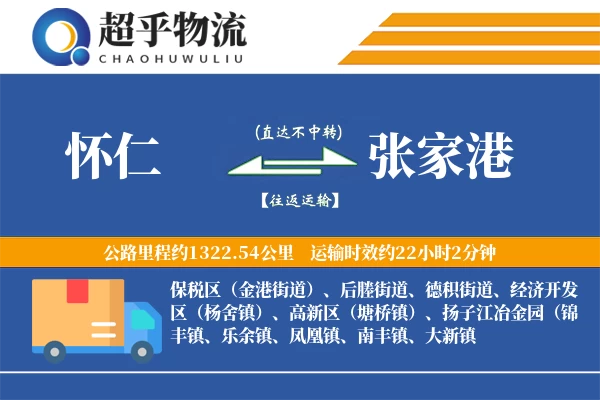 怀仁到张家港物流专线