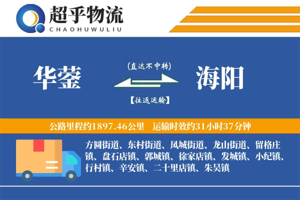 华蓥到海阳物流专线