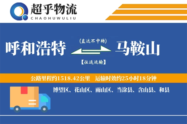 呼和浩特到马鞍山物流专线