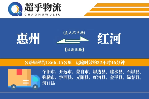 惠州到石屏县物流公司