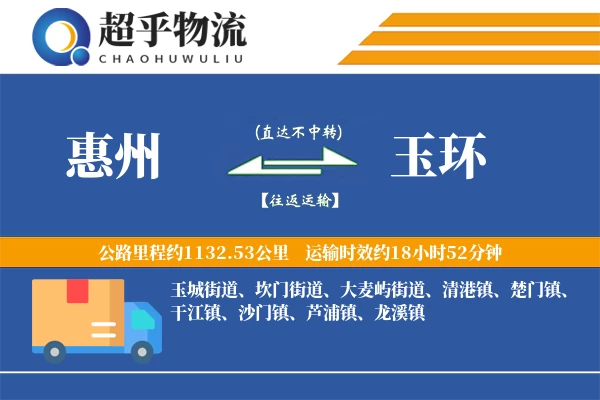 惠州到玉环物流专线
