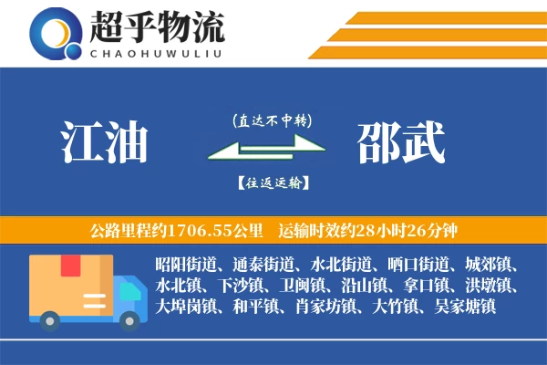 江油到邵武物流专线