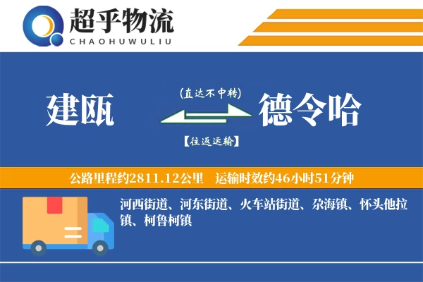 建瓯到德令哈物流专线