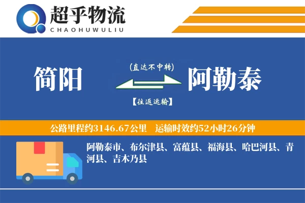 简阳到阿勒泰物流专线