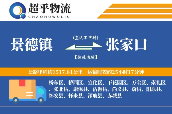 景德镇到阳原县物流公司